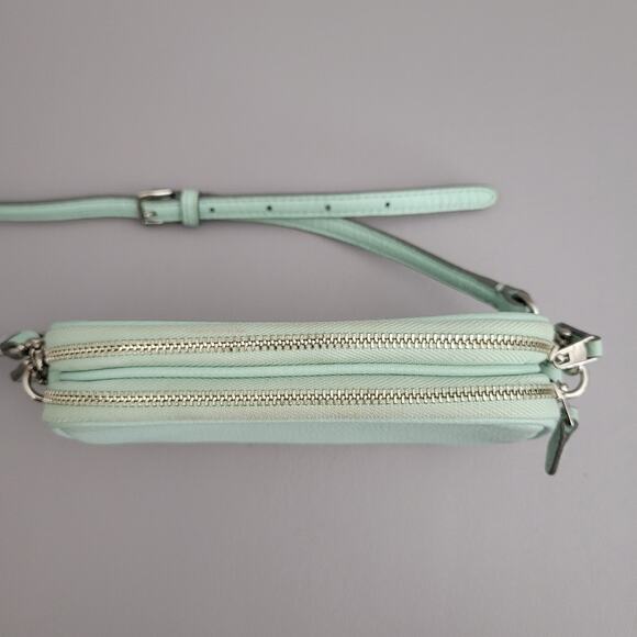 Coach Jes Tiffany Blue crossbody Double Zip Mini - Picture 9 of 15